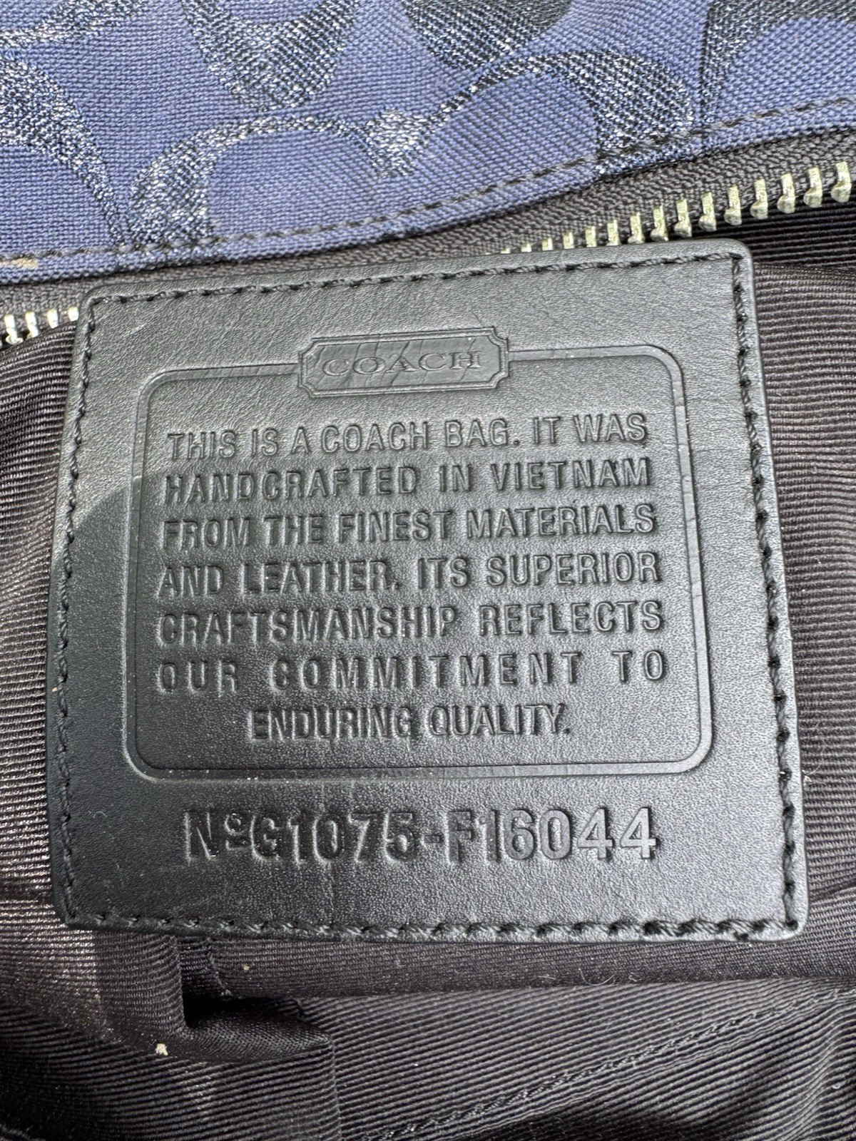 Coach Vintage Large Blue & Black Signature Logo Shoulder Bag – Classic.