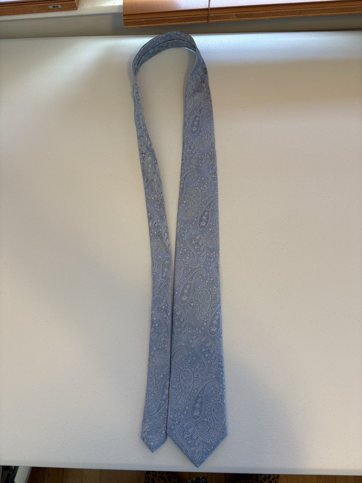 Zionetti Silk Light Blue Paisley Designer Men’s Tie Woven Classic 57-60″