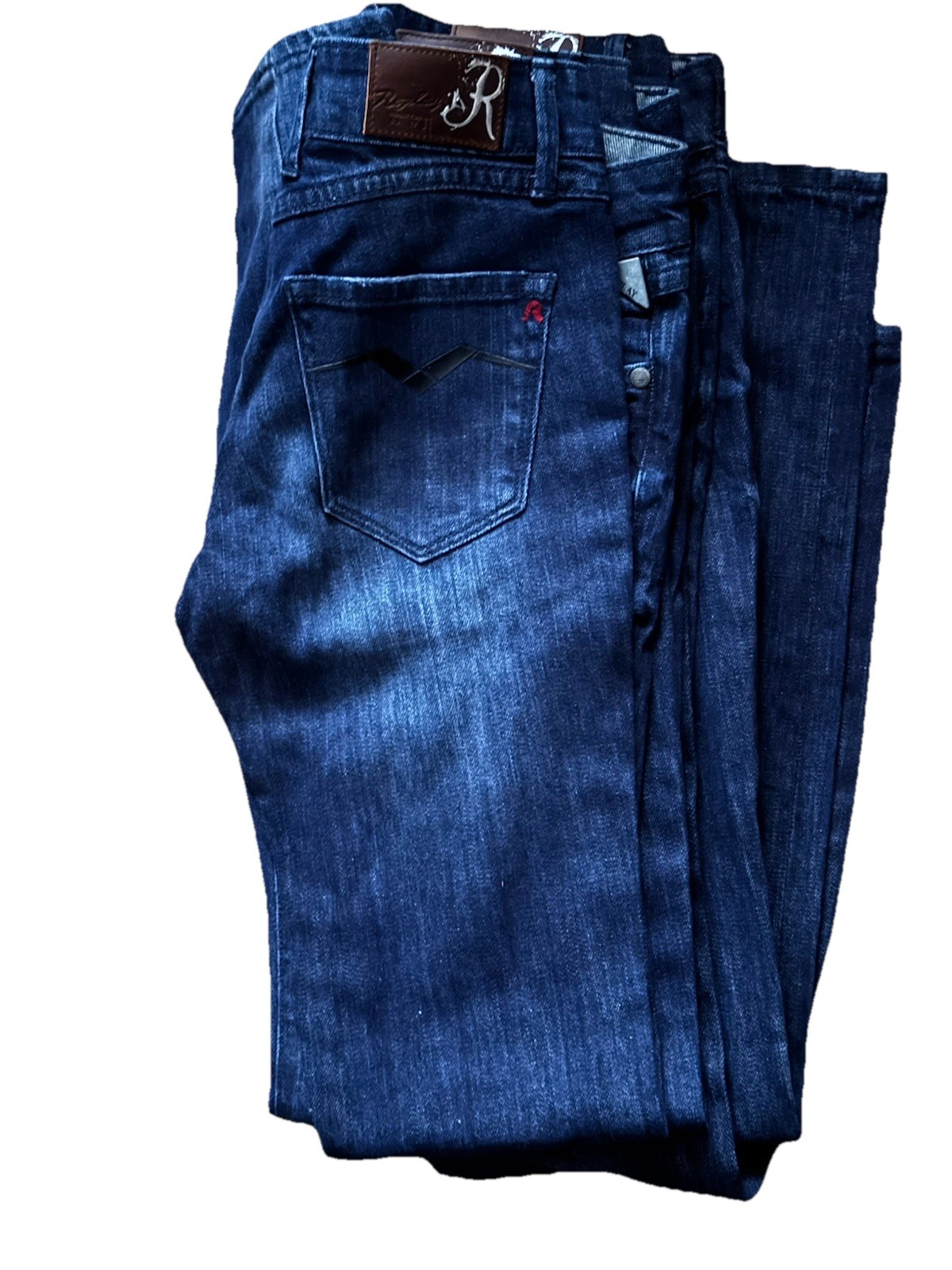 REPLAY -RHAXMA BLUE STONEWASHED STRECTH SLIM FIT JEANS W26/27