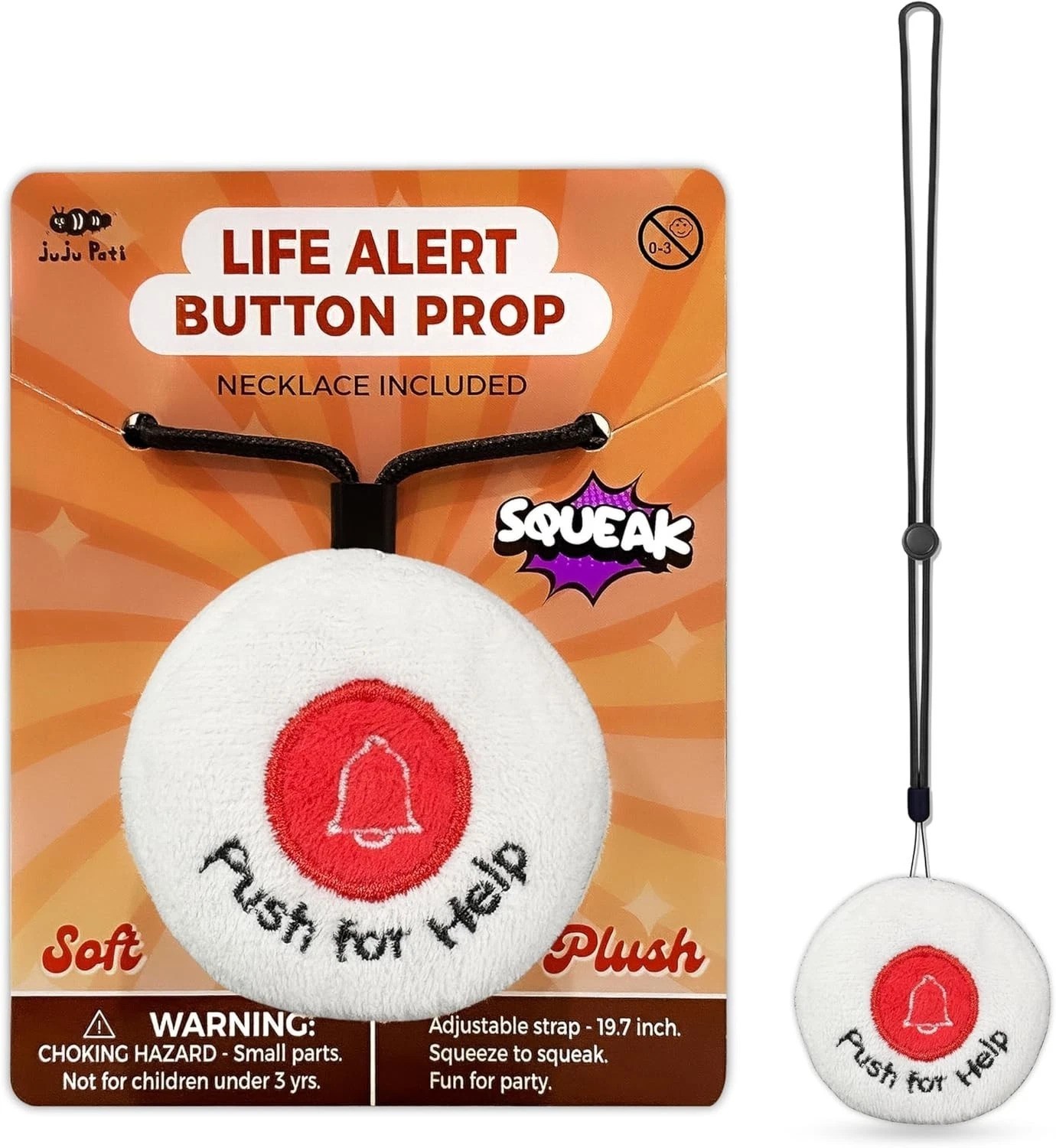 Adjustable Plush Life Alert Button for Kids – Imaginative Pretend Play Accessory