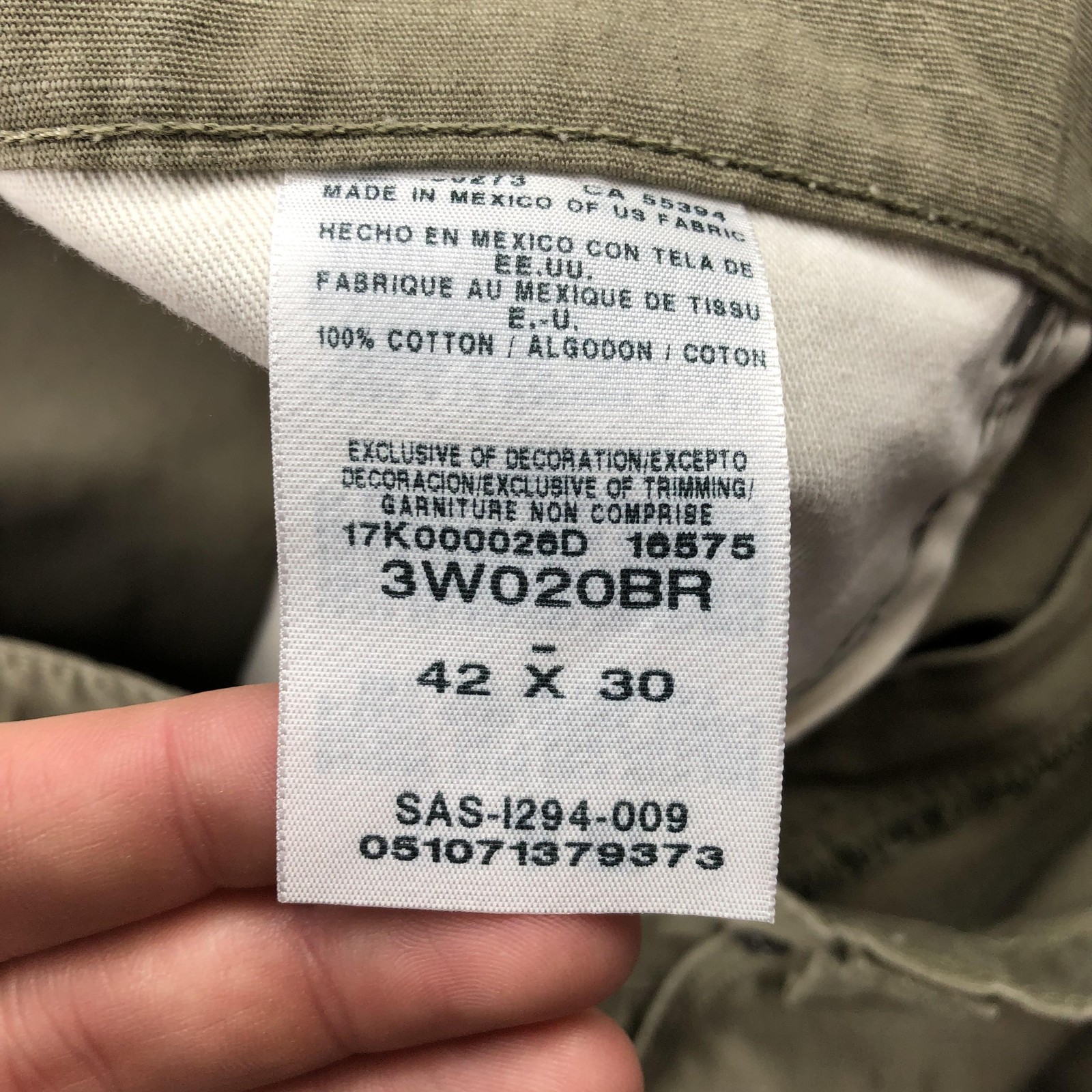 Wrangler Riggs Workwear Pants Mens 42×30 Beige Ripstop Carpenter Relaxed Fit