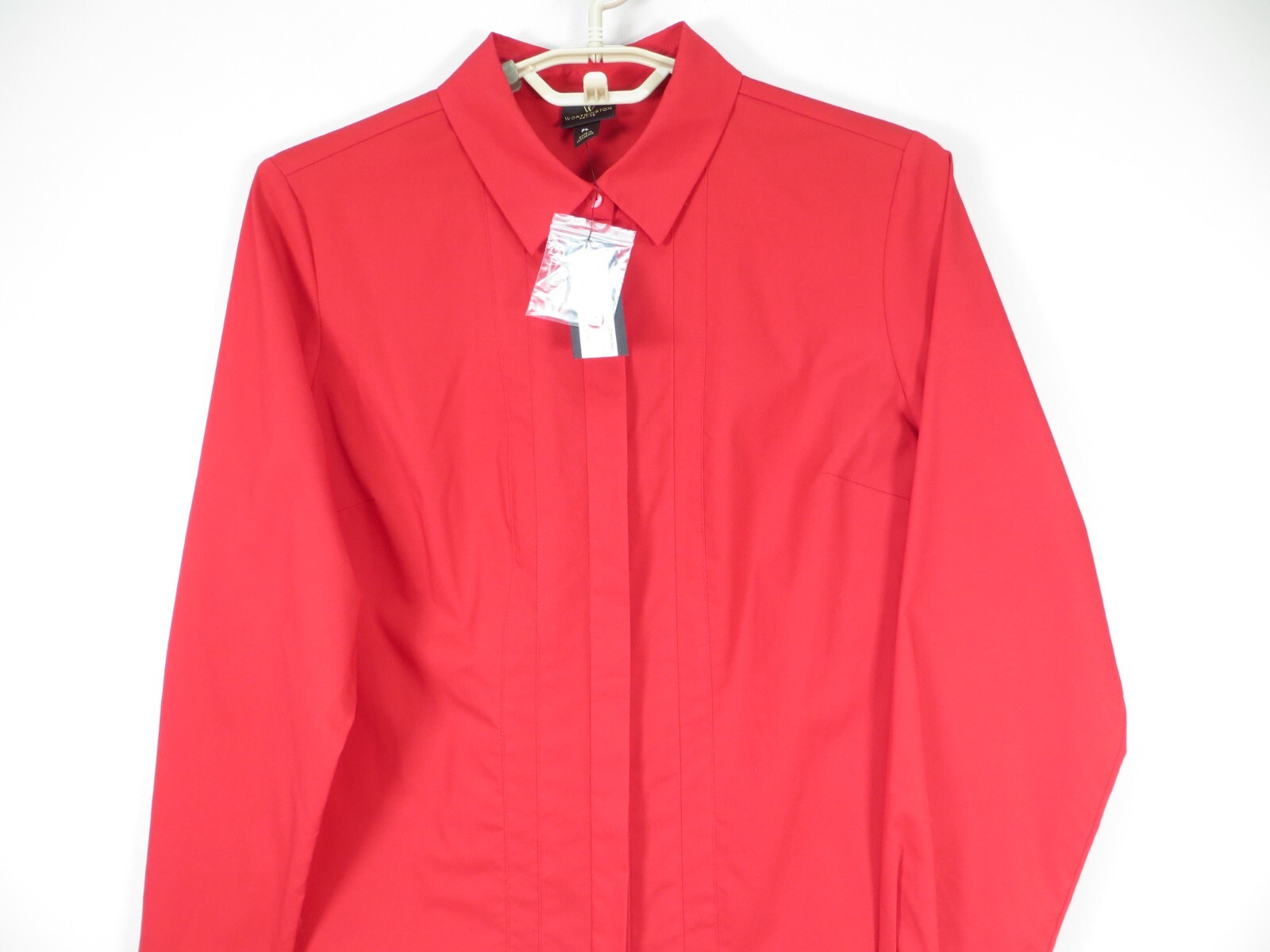 NWT WORTHINGTON Women Lightweight Stretch Polyester Blouse Deep Dark Red PL