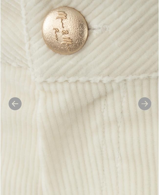 Max&Moi Beige Corduroy Straight Leg Pants Trousers FR 40