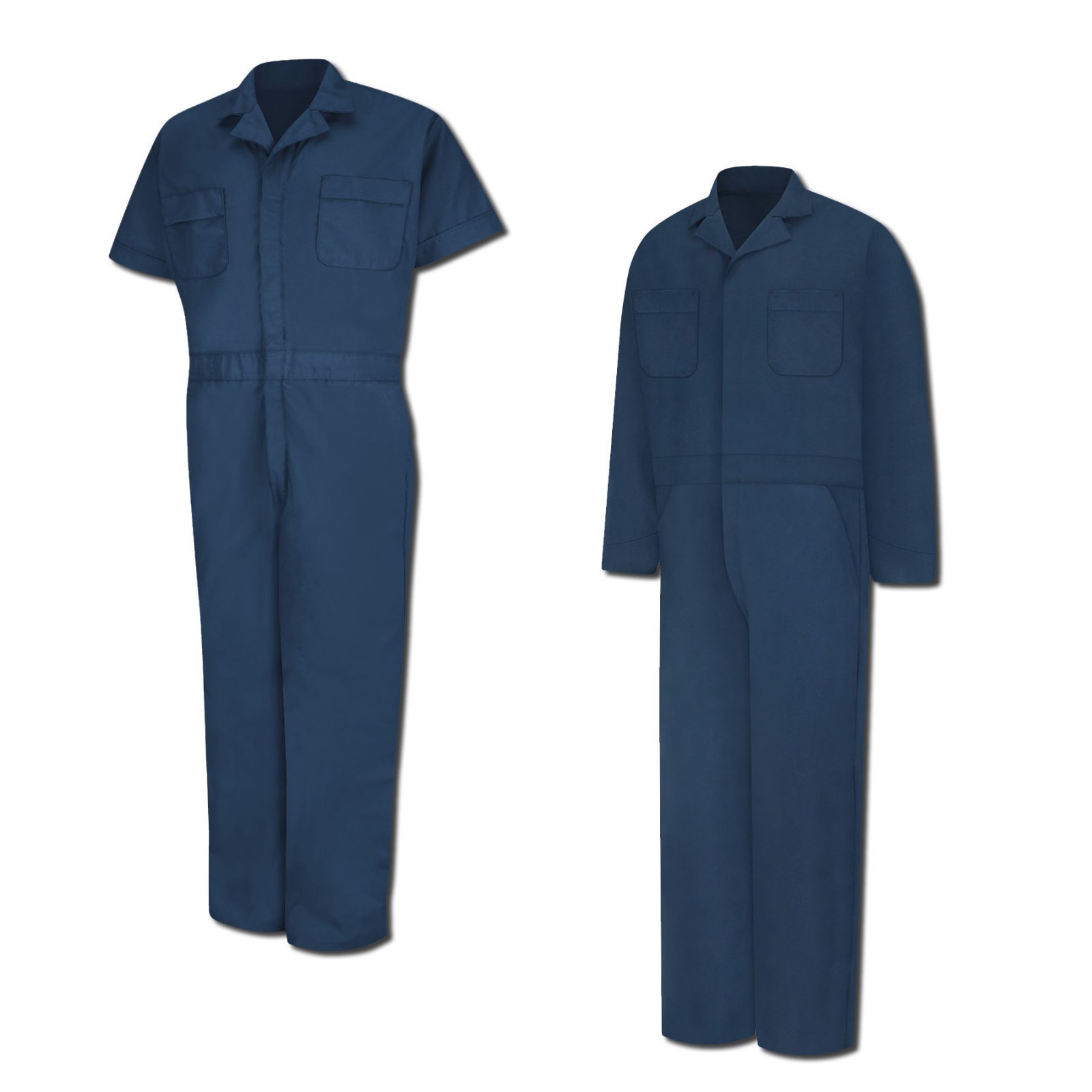 Red Kap Speedsuit Navy Short / Long Sleeve Zip-Front Work Coverall Action Back