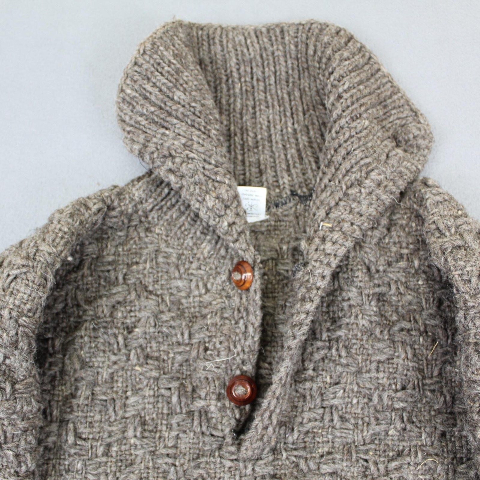 Tejidos Sweater Mens Large Brown Chunky Knit High Neck Heavy Wool Pullover Andes