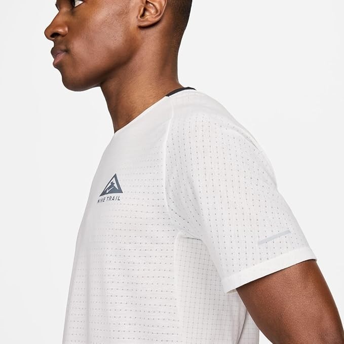 Nike Trail Solar Chase Dri-FIT Short-Sleeve Running Top White Black DV9305 121