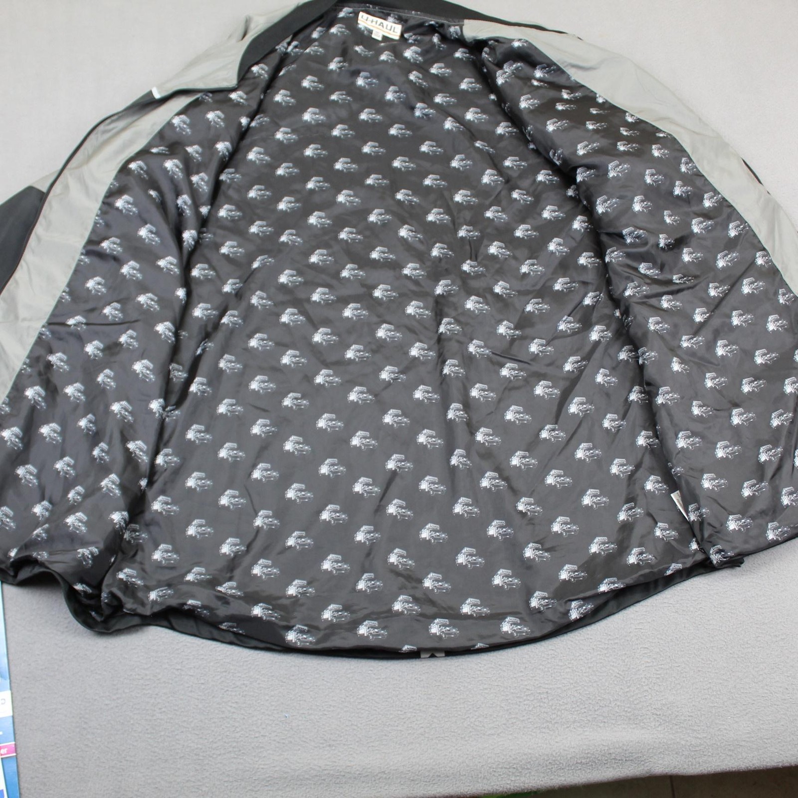 U-Haul Jacket Mens 4XL Black Gray Windbreaker Full Zip Reflective Lined Workwear
