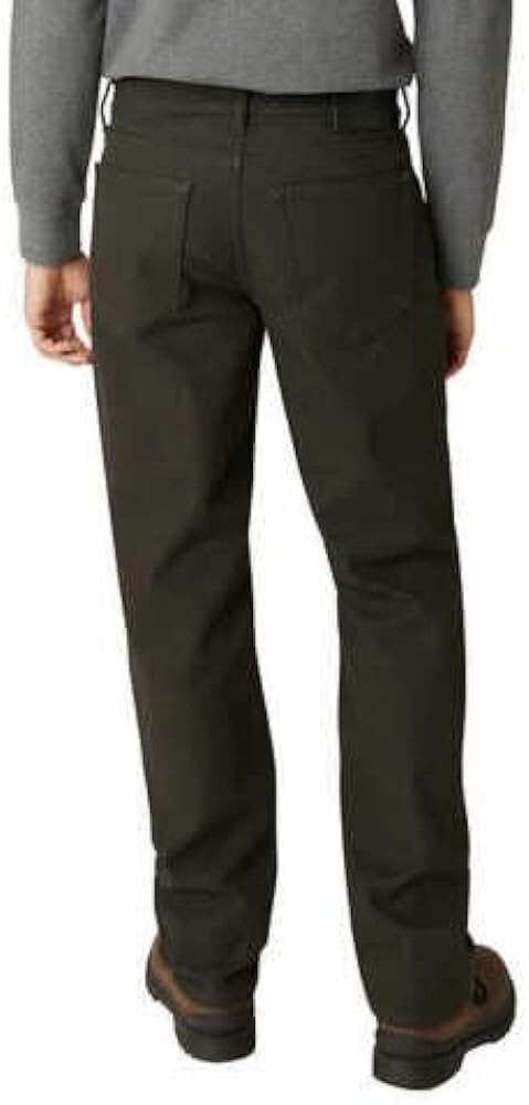 Weatherproof Men’s Reg Fit Fleece-Lined Stretch Canvas Pants, Moon Shadow 40×32