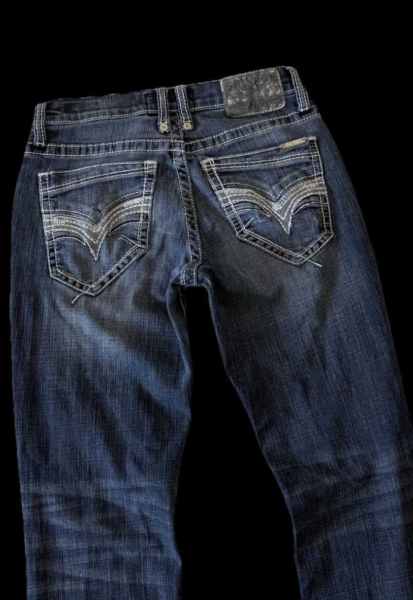 Salvage Supply Mayhem Straight Stretch Buckle Jeans ~ Men’s Size 30 x 32/30
