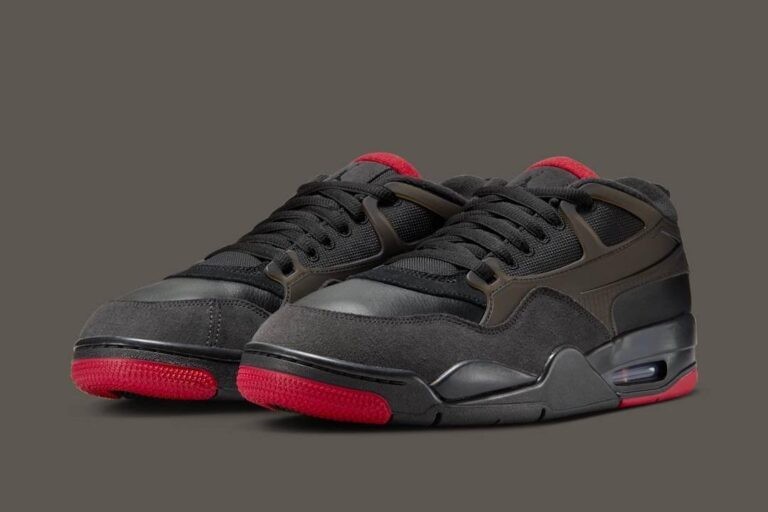 Nike Men’s Air Jordan 4 RM Bred Retro Black Red Sneakers FQ7939-060