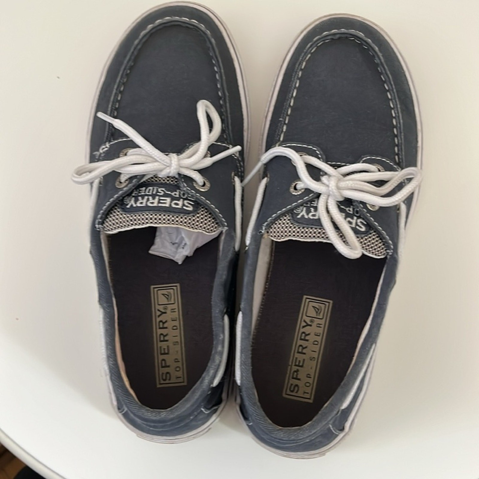 Sperry Top Sider Halyard Blue Canvas Loafer Boat Shoes Youth Size 3.5M