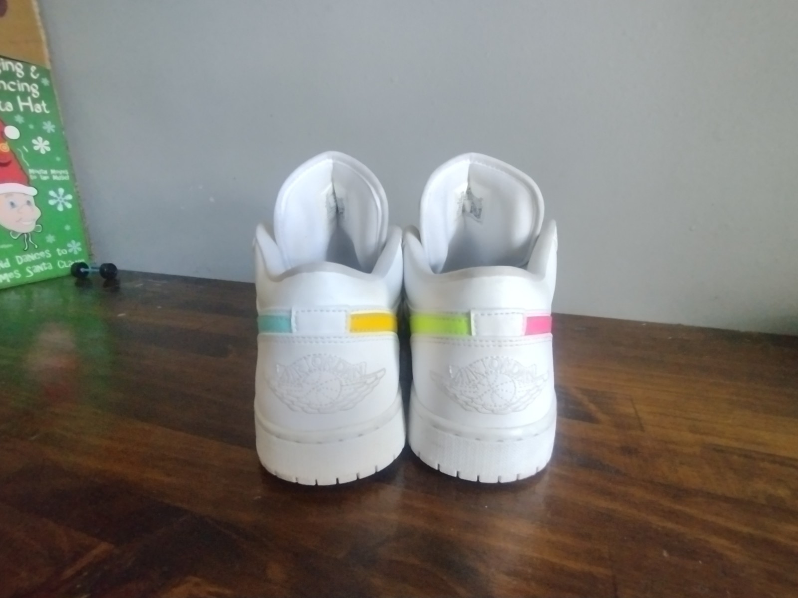 Size 10 – Air Jordan 1 Low White with Multi-Color Swoops 🔥 Clean