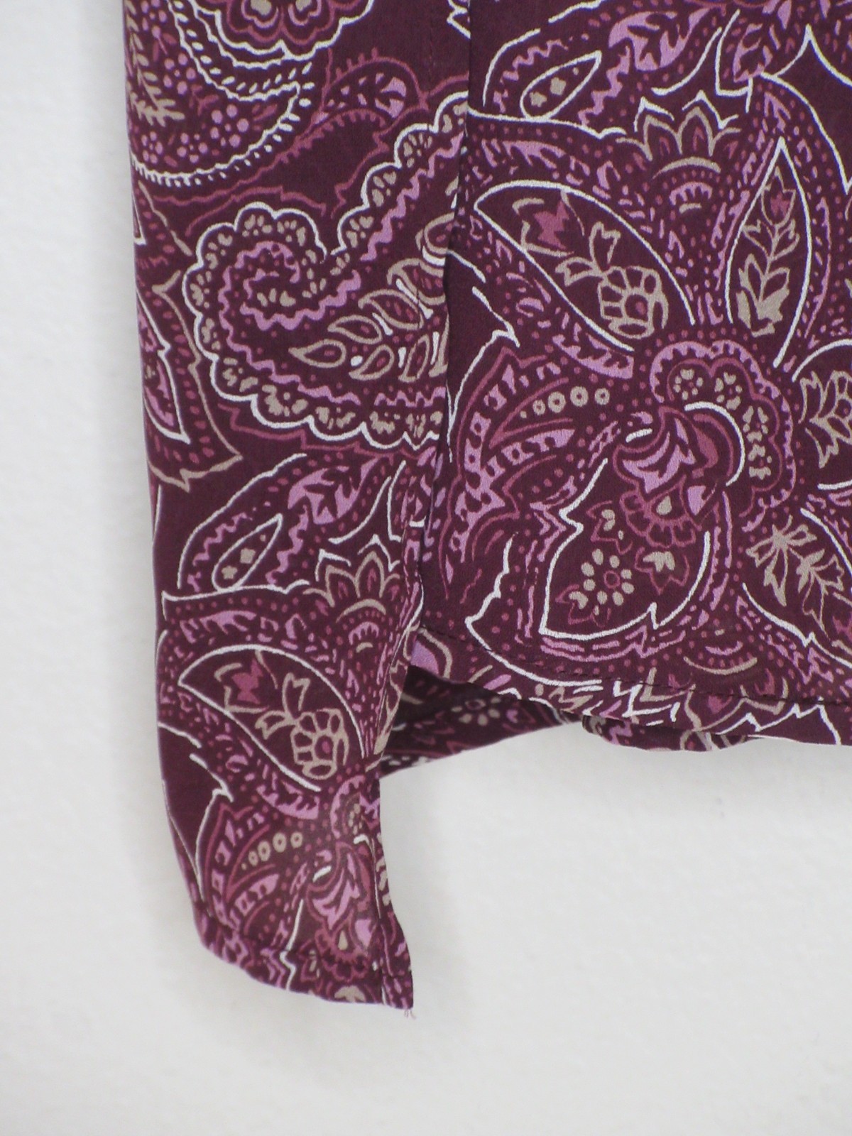 Cold Water Creek Womens Plus Size Purple Paisley Print Sheer Shirt Dress 2X B 53