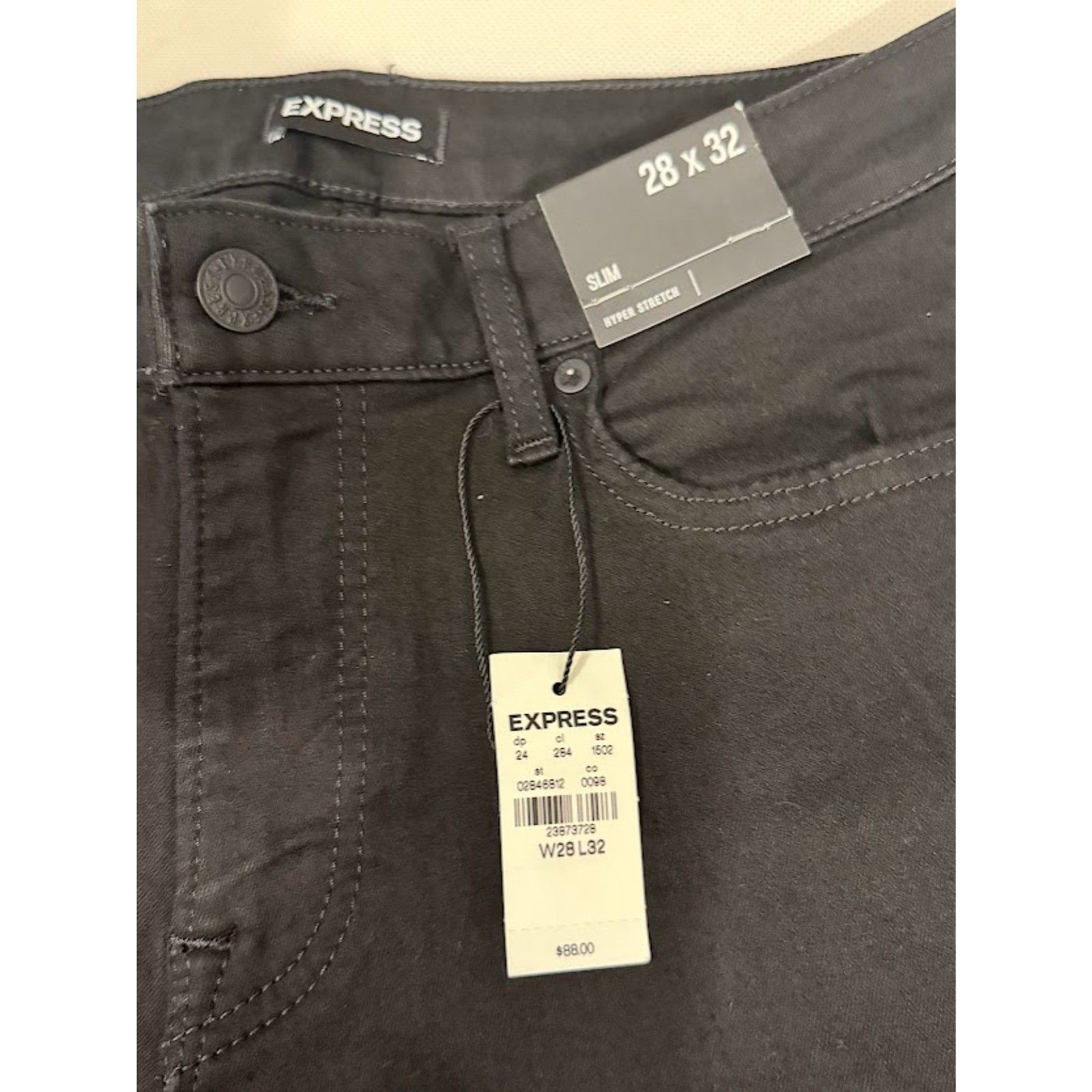 Men’s Express Black Slim Jeans 28×32 NWT