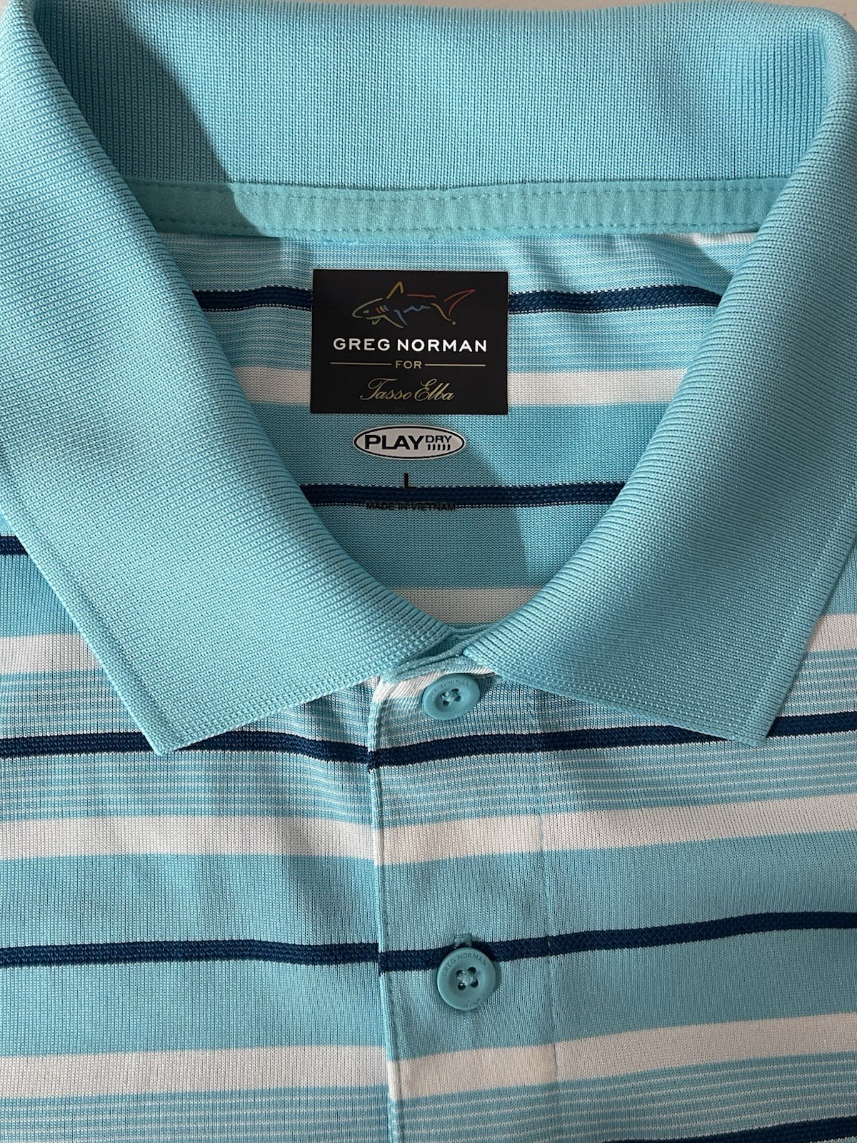 Greg Norman PlayDry Men’s Polo Golf Shirt (Large) Short Sleeve. Sku#0040