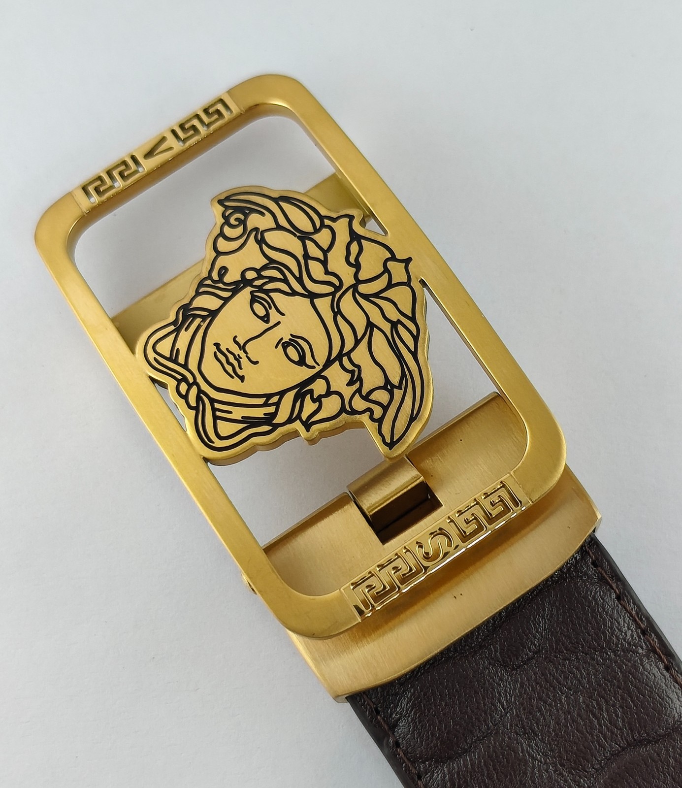 Versace Special Edition Brown Color Men Leather Belt With Box Elevate Your Style