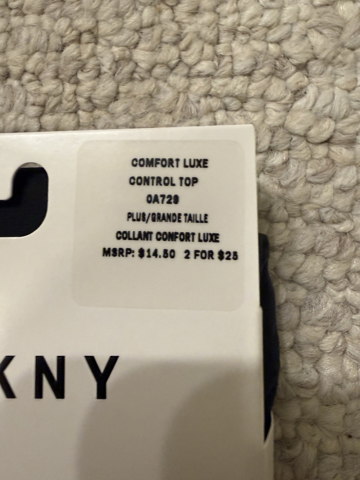 DKNY Comfort Luxe Control Top Tights, Plus, 0A729, Navy
