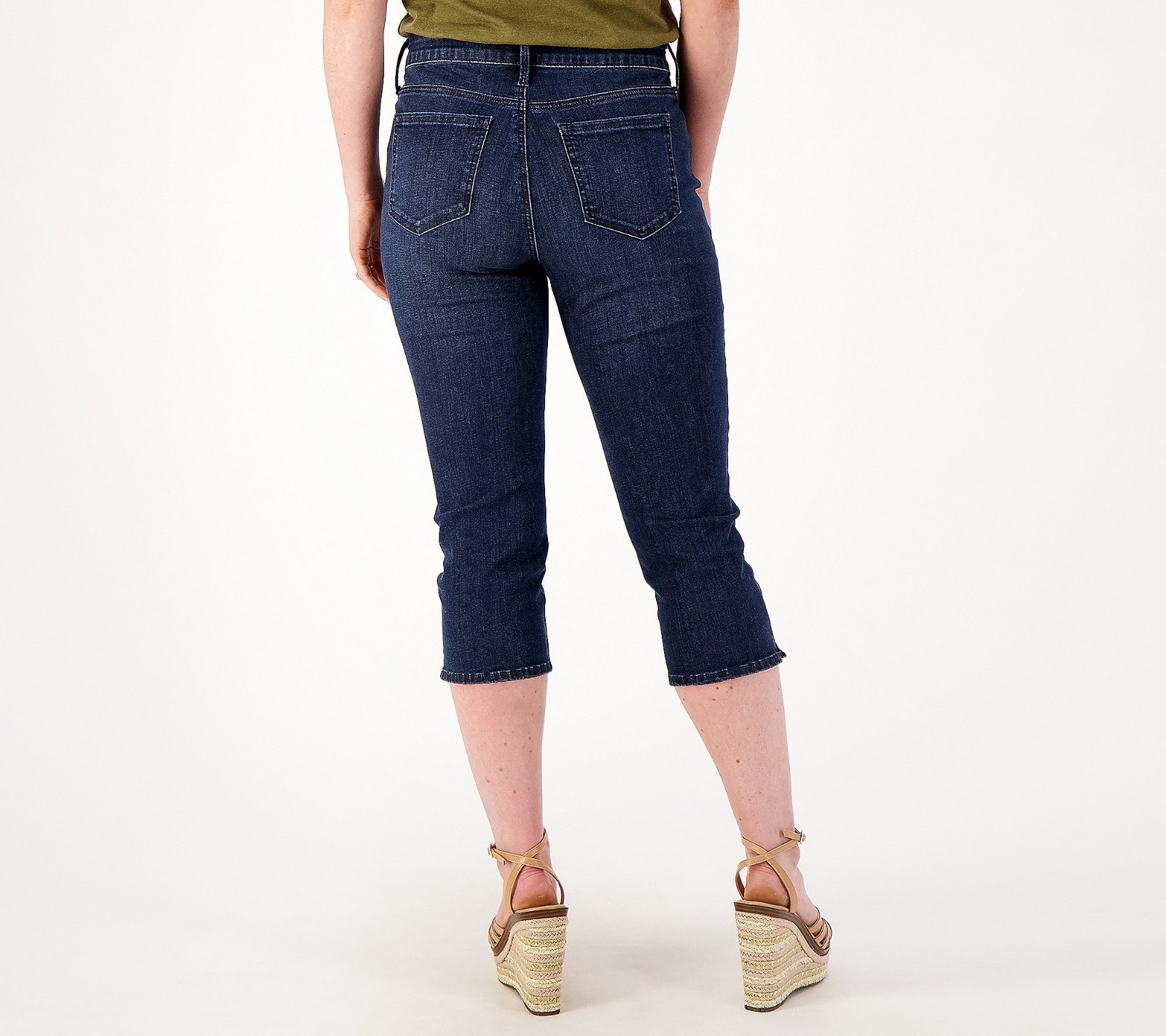 NYDJ Curves 360 Slim Straight Capri Jeans Mesquite SIZE-4 REG.