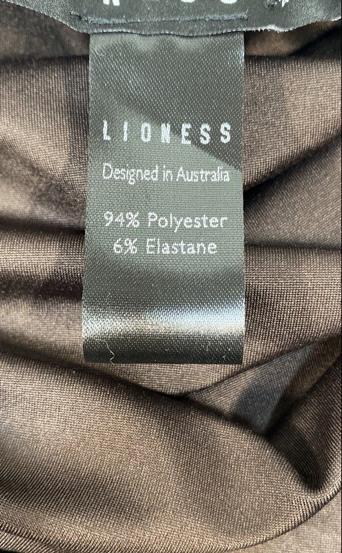 Lioness Women’s Chocolate Brown Essence Crop Top Draped Cowl Neck NWT Sz S