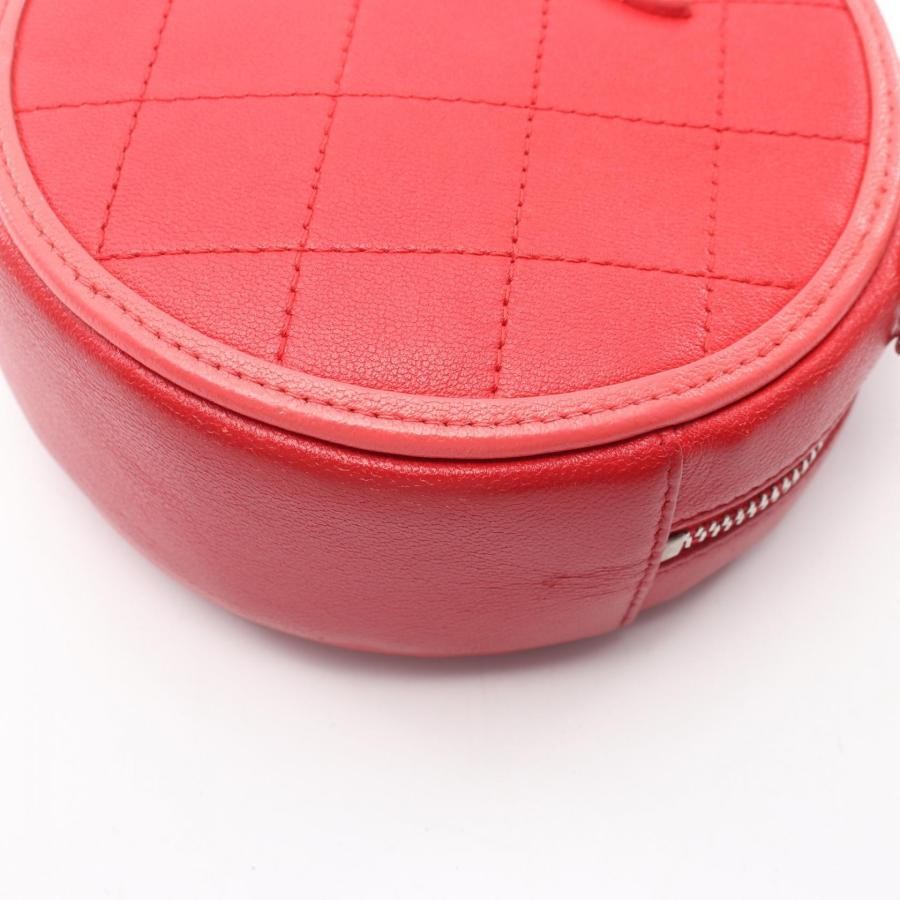 CHANEL Bag: Matelasse Round Shoulder Red/Pink Lambskin W12H12D5m;