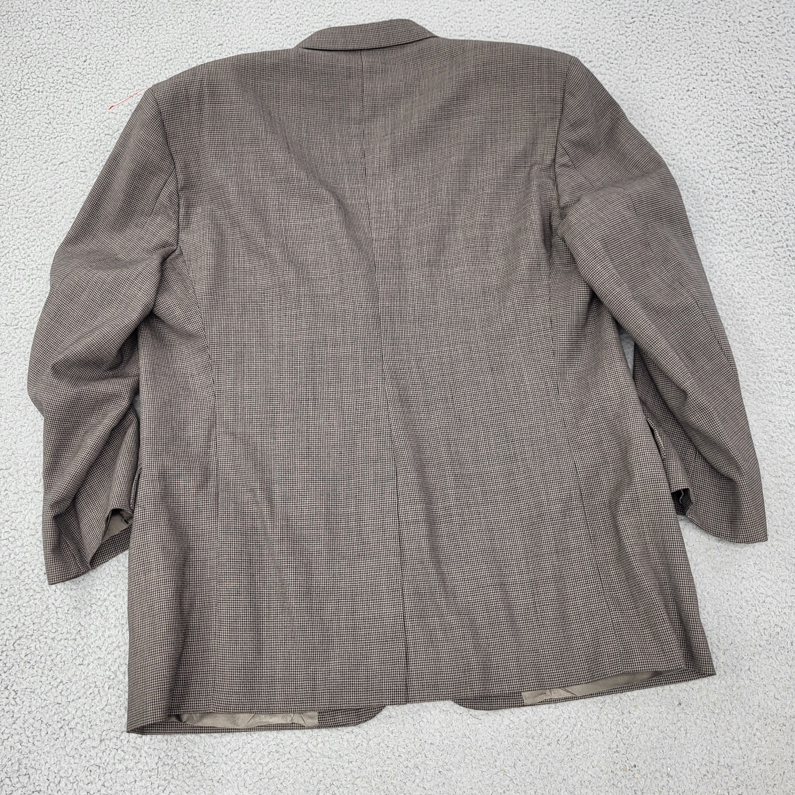 Corporate Image Tom James Blazer Mens XL Wool Brown Houndstooth Suit Jacket Coat