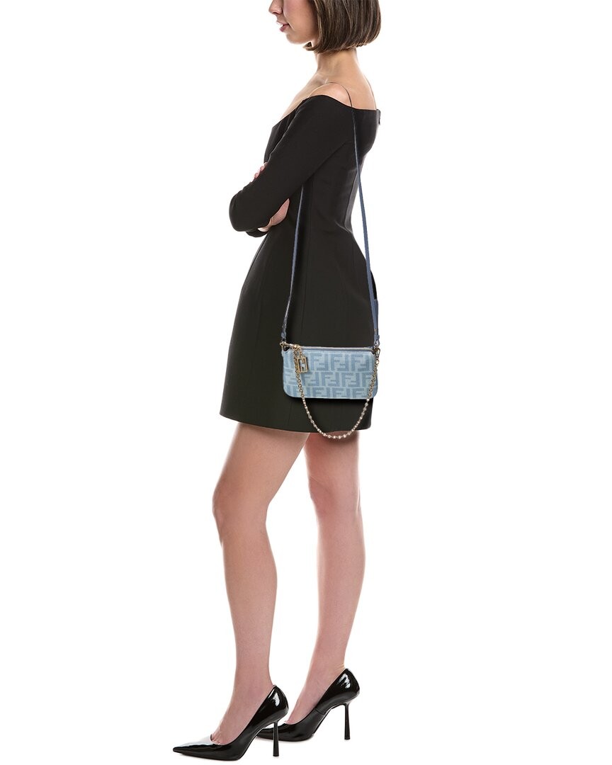 Fendi Baguette Ff Denim Pouch Women’s Blue