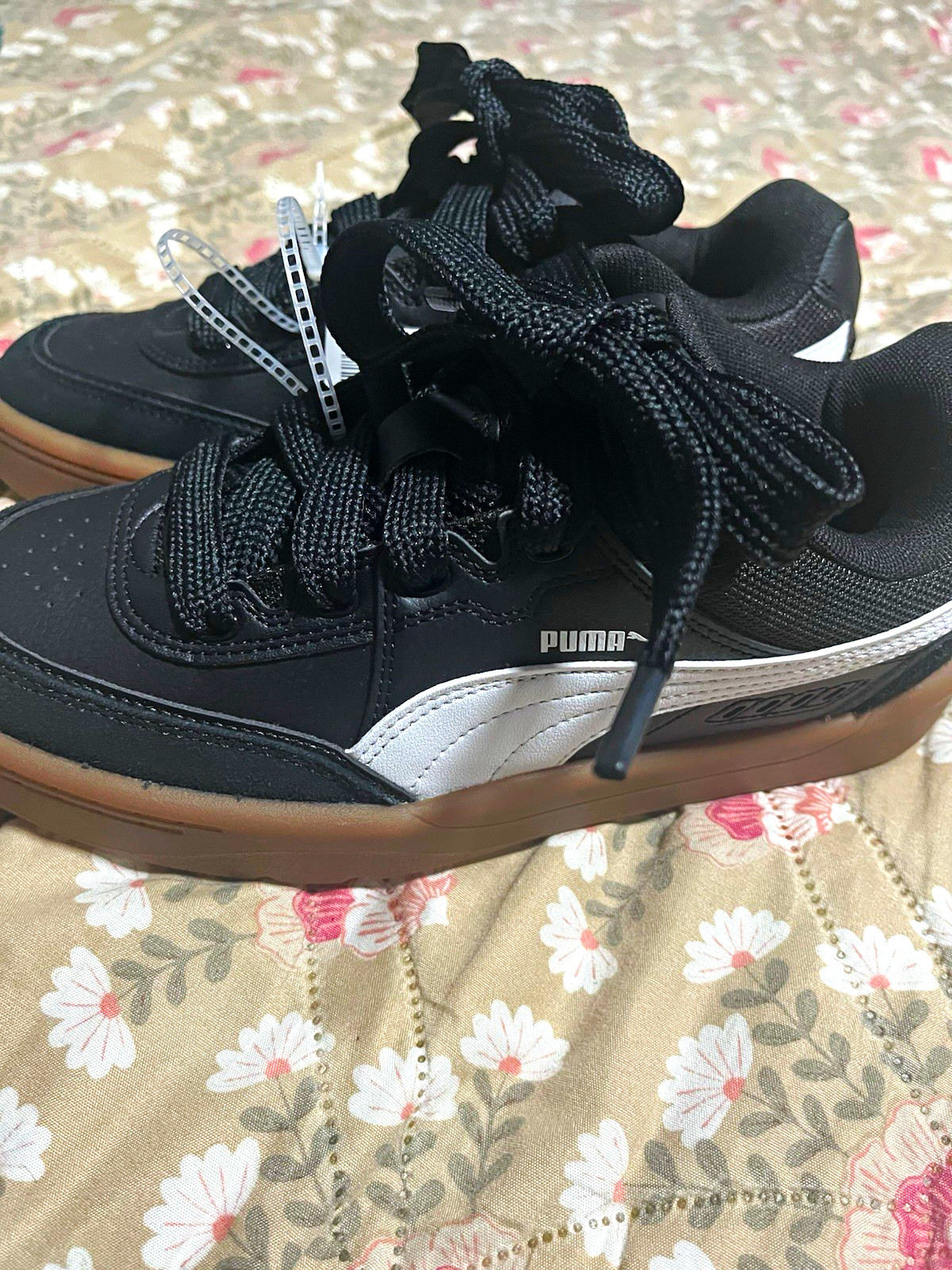 PUMA Sk8 Men’s Low Top Lace-Up Athletic Sneaker Black/White Brown Gum Sole