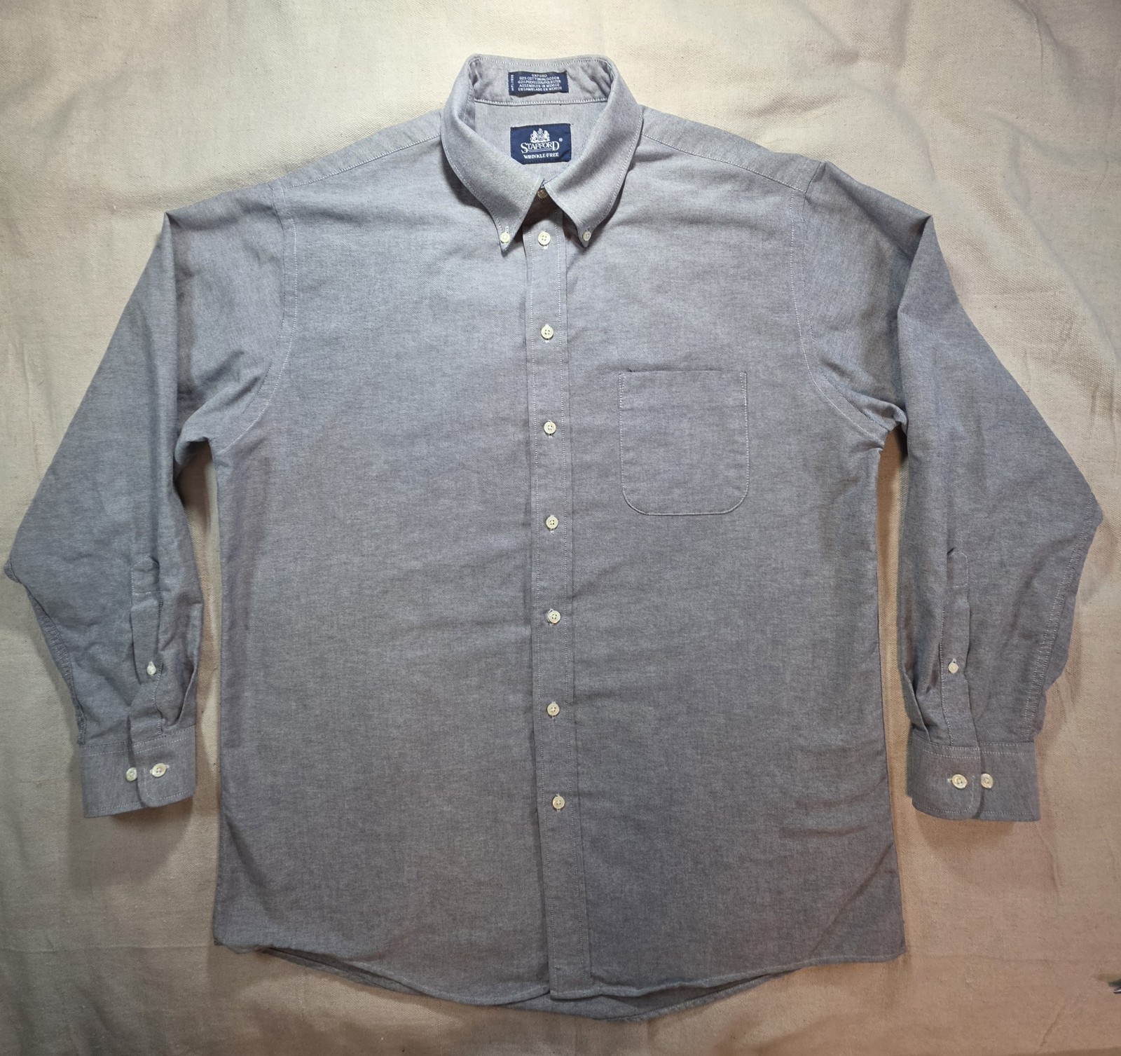Stafford Men’s Long Sleeve Button Light Blue Shirt 16 1/2