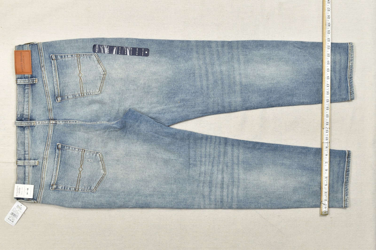 Lucky Brand Men’s Athletic Taper Denim Jeans Light Wash Blue Stretch 40×32 NEW