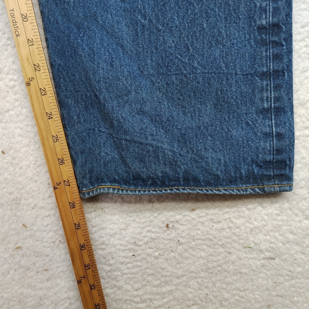 Levis Jeans 501 Mens 50×30 Button Fly Straight Leg Blue Denim Med Wash Work