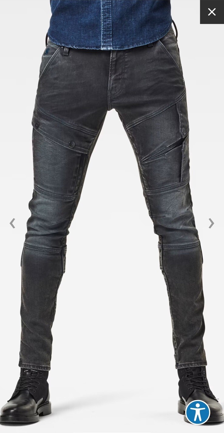 G-Star Raw Men’s Airblaze Skinny Jeans Axinite Cobler Gray $240 33×32 New
