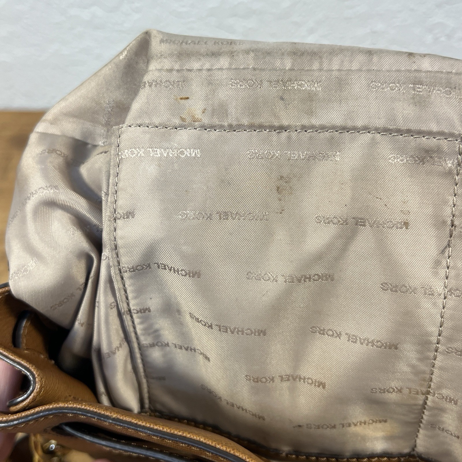 Michael Kors Brown Medium Satchel Top Handle Shoulder Strap Gold Hardware Lock