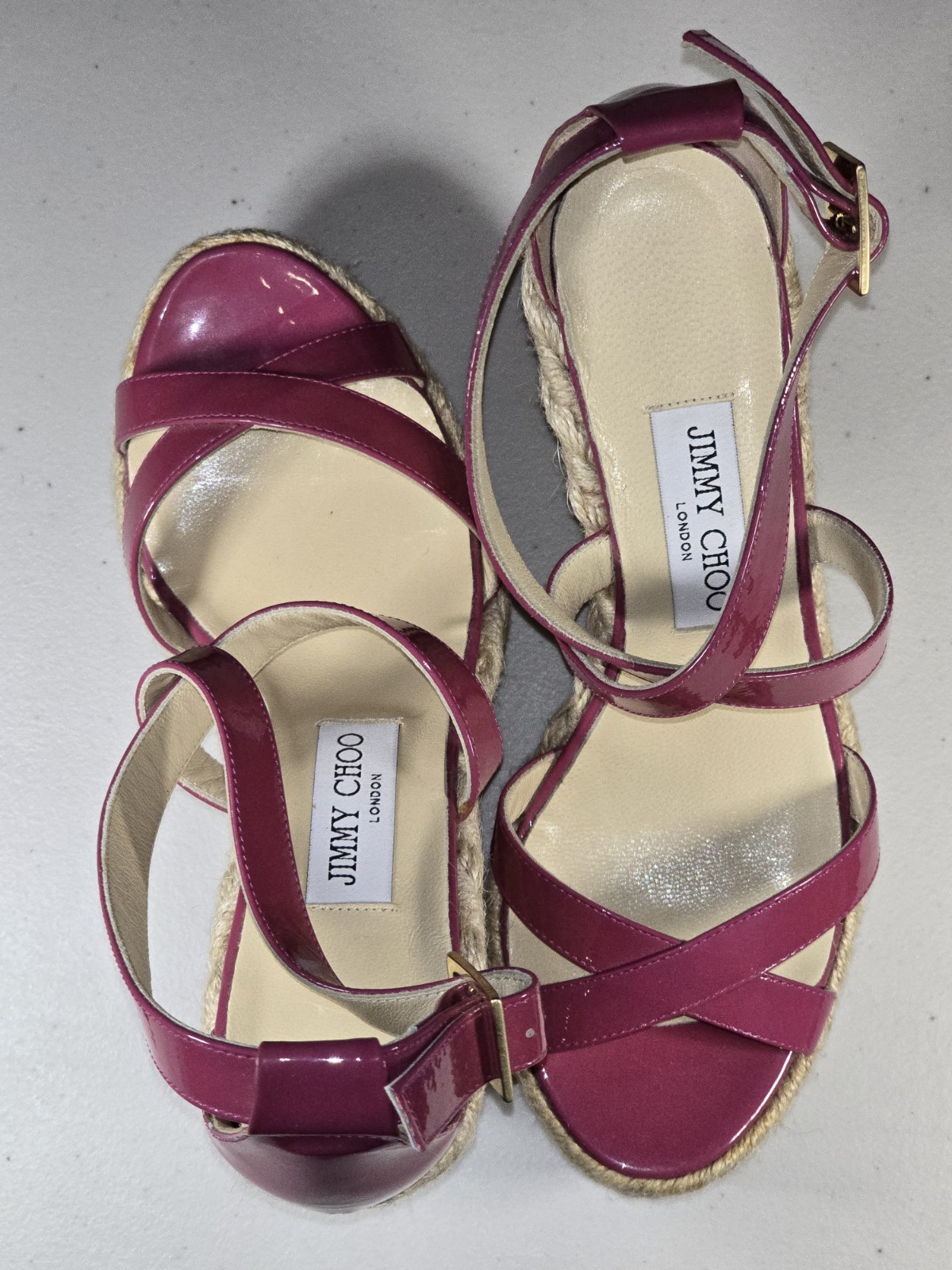Jimmy Choo Hi Heel Wedge Sandal Pink Strap Size 39 New Other