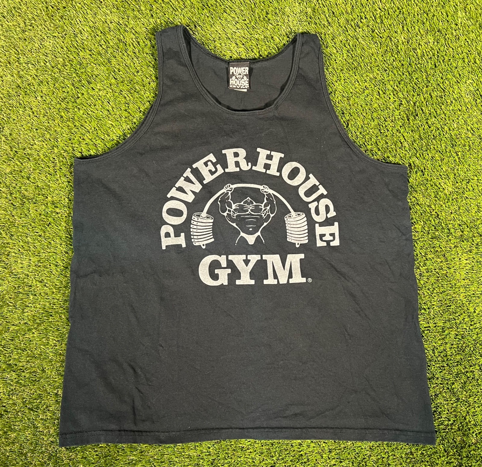 Vintage Powerhouse Gym Bodybuilder Weightlifting Sleeveless Men’s Black Shirt