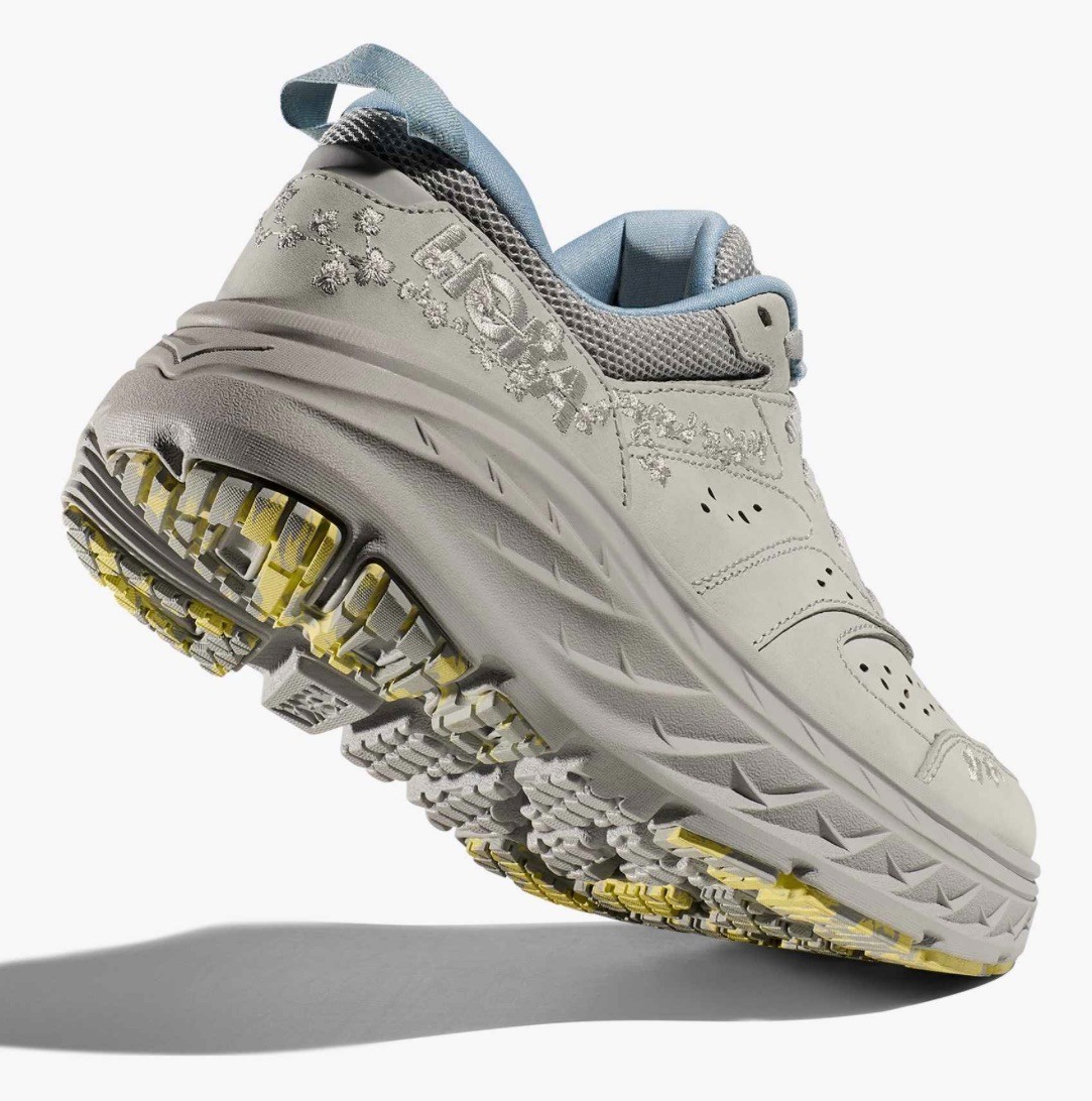 Free People HOKA Vibrant Bloom Bondi L Sneaker Stardust Gray 37 1/3 / US 6 NEW