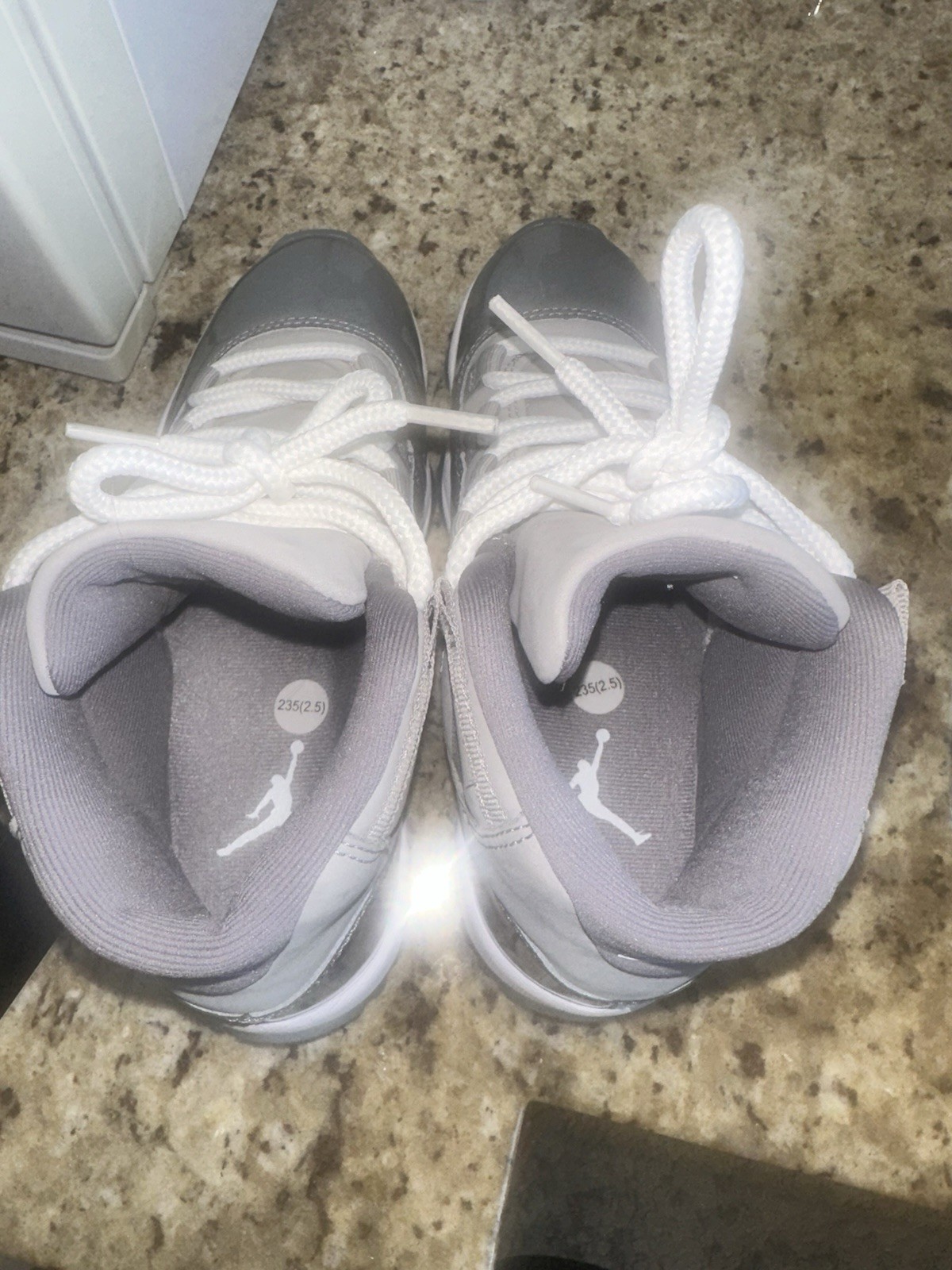 Jordan Air Jordan 11 Retro Gray/White High Top Leather Sneakers US 5Y