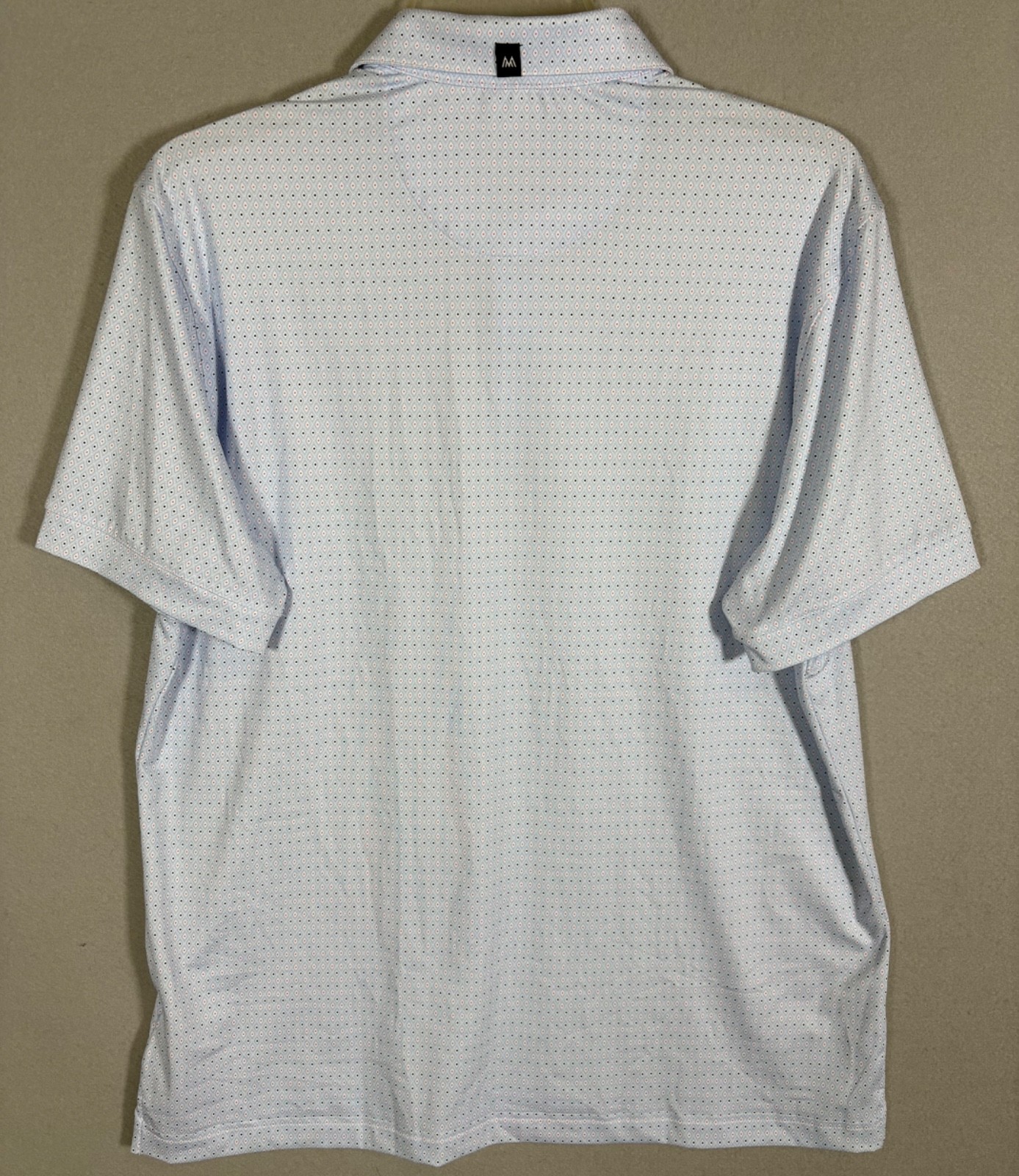 NWOT Mizzen Main Versa Polo Mens S Blue Geometric Classic Fit AOP Performance