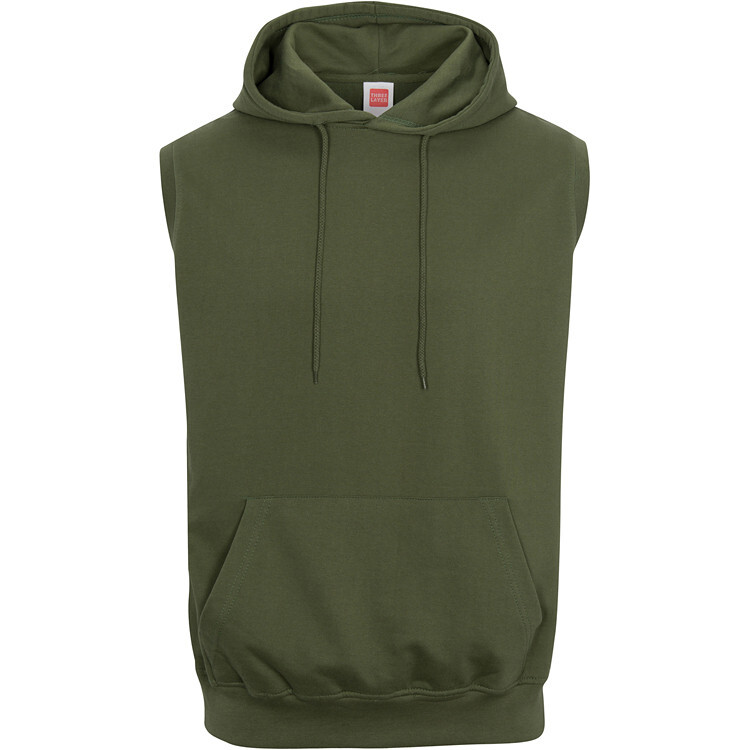 French Terry Sleeveless Pullover Hoodie