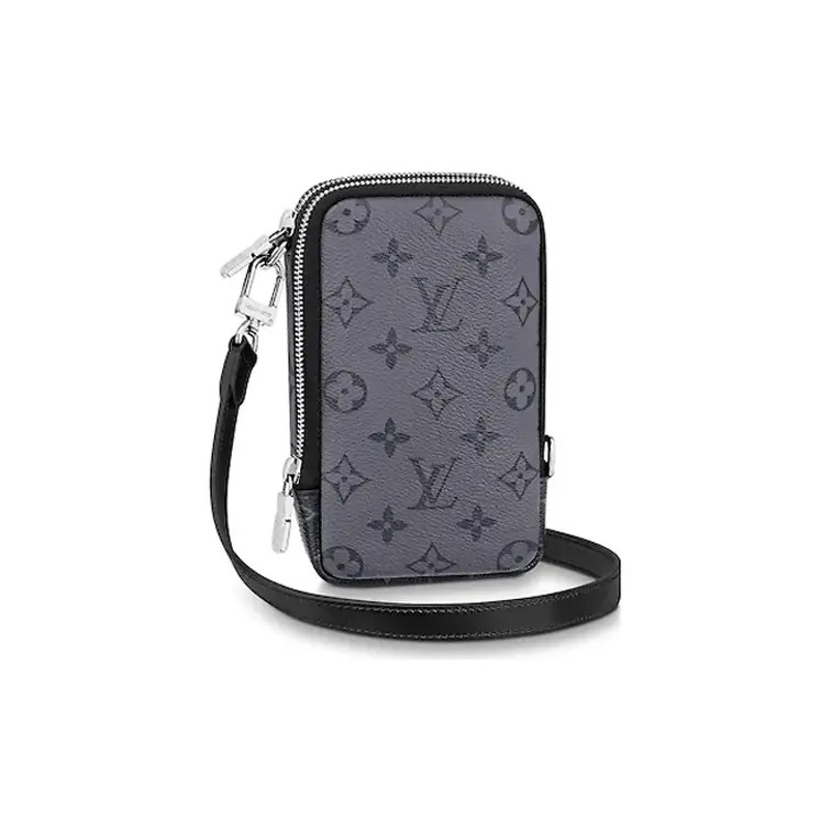 LOUIS VUITTON Double Phone Canvas Bag Crossbody Bag Men’s 4.3×1.3×7.4 in