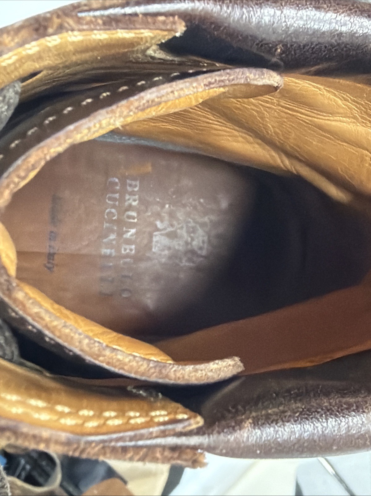 Brunello Cucinelli Leather Combat Boots Size 45 in Brown