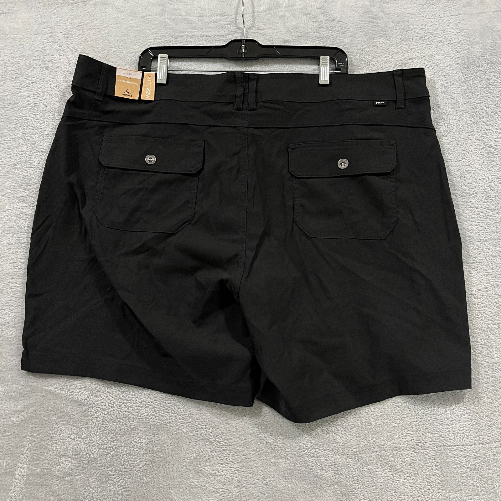 Prana Halle Plus II Shorts Womens 22W Black Standard Fit Moisture Wicking Hiking