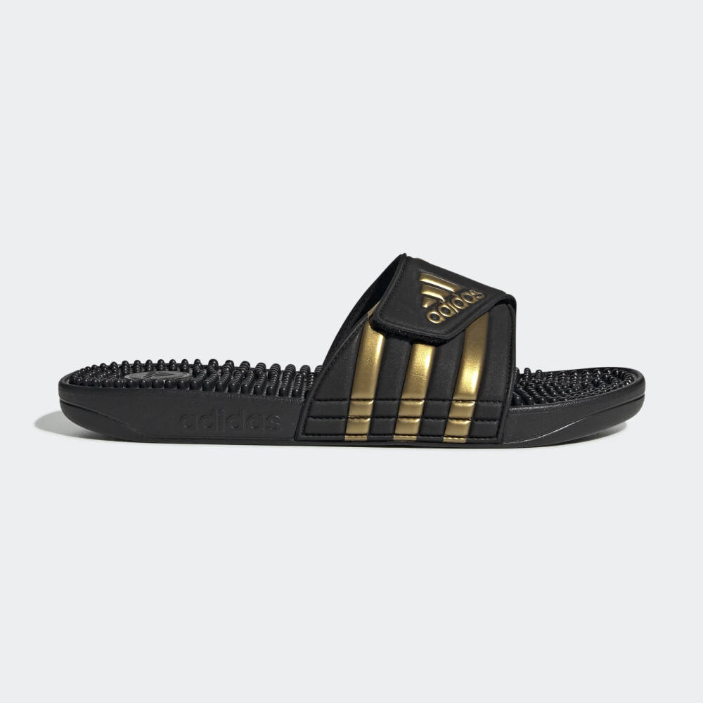 Adidas Adissage Post-Workout Massage Slides – Black / Gold Metallic (EG6517)