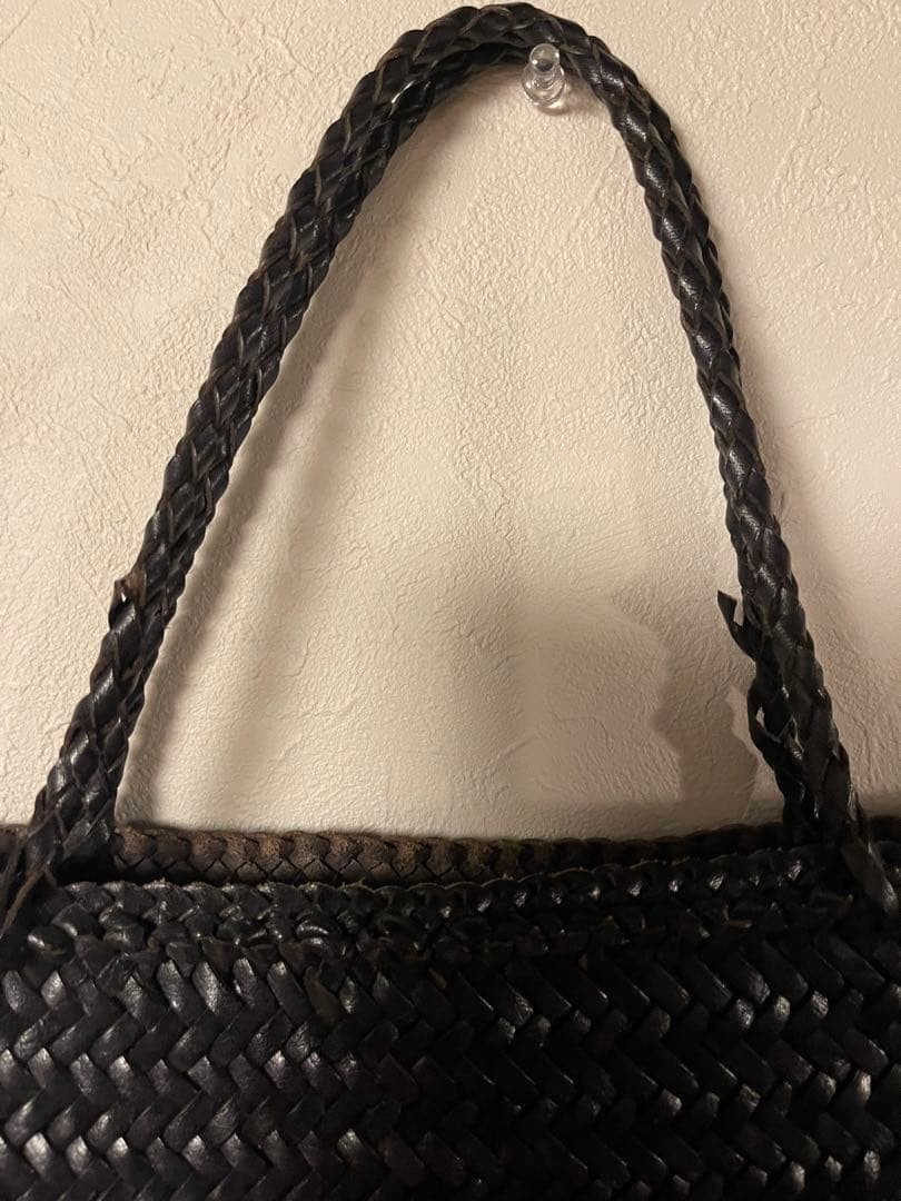 Dragon Diffusion Leather Mesh Tote Black Shoulder Bag