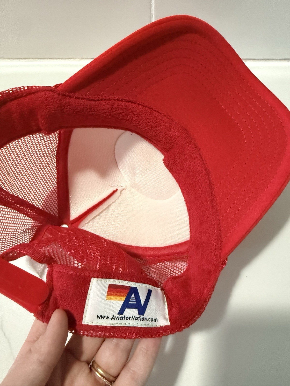 Aviator Nation Venice CA Red Trucker Hat