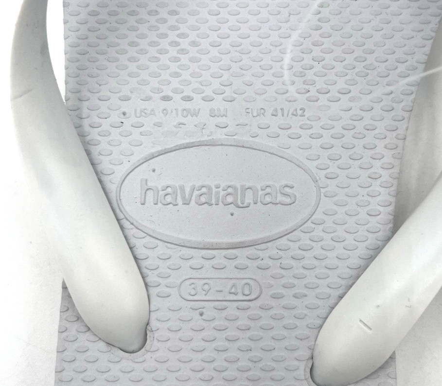 Havaianas Brasil Logo Flip Flops – White – US Men’s 8 /Women’s 9/10 – NEW