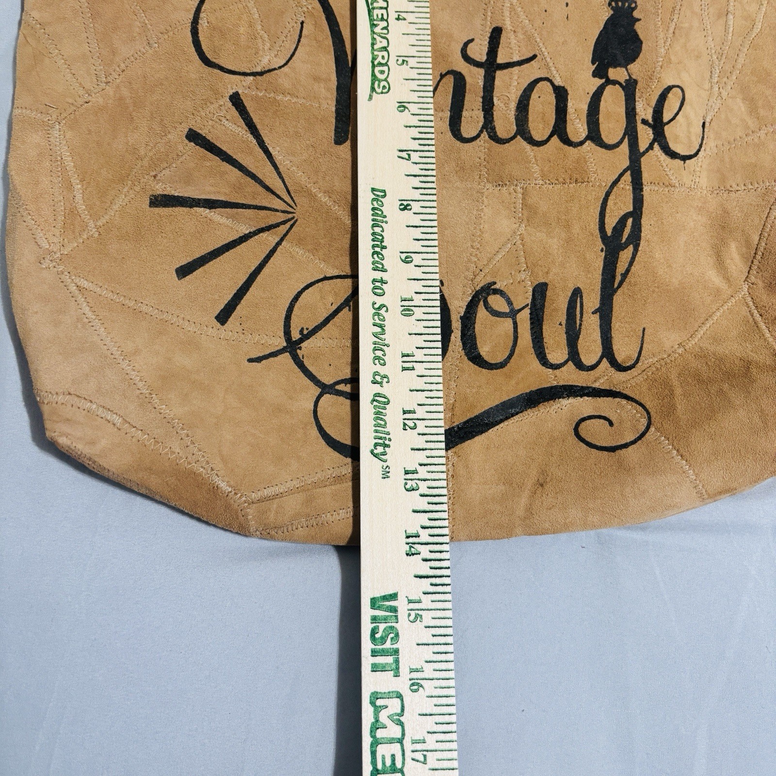 Genuine Recycled Soft Leather Suede Bible Tote Bag Brown “Vintage Soul”