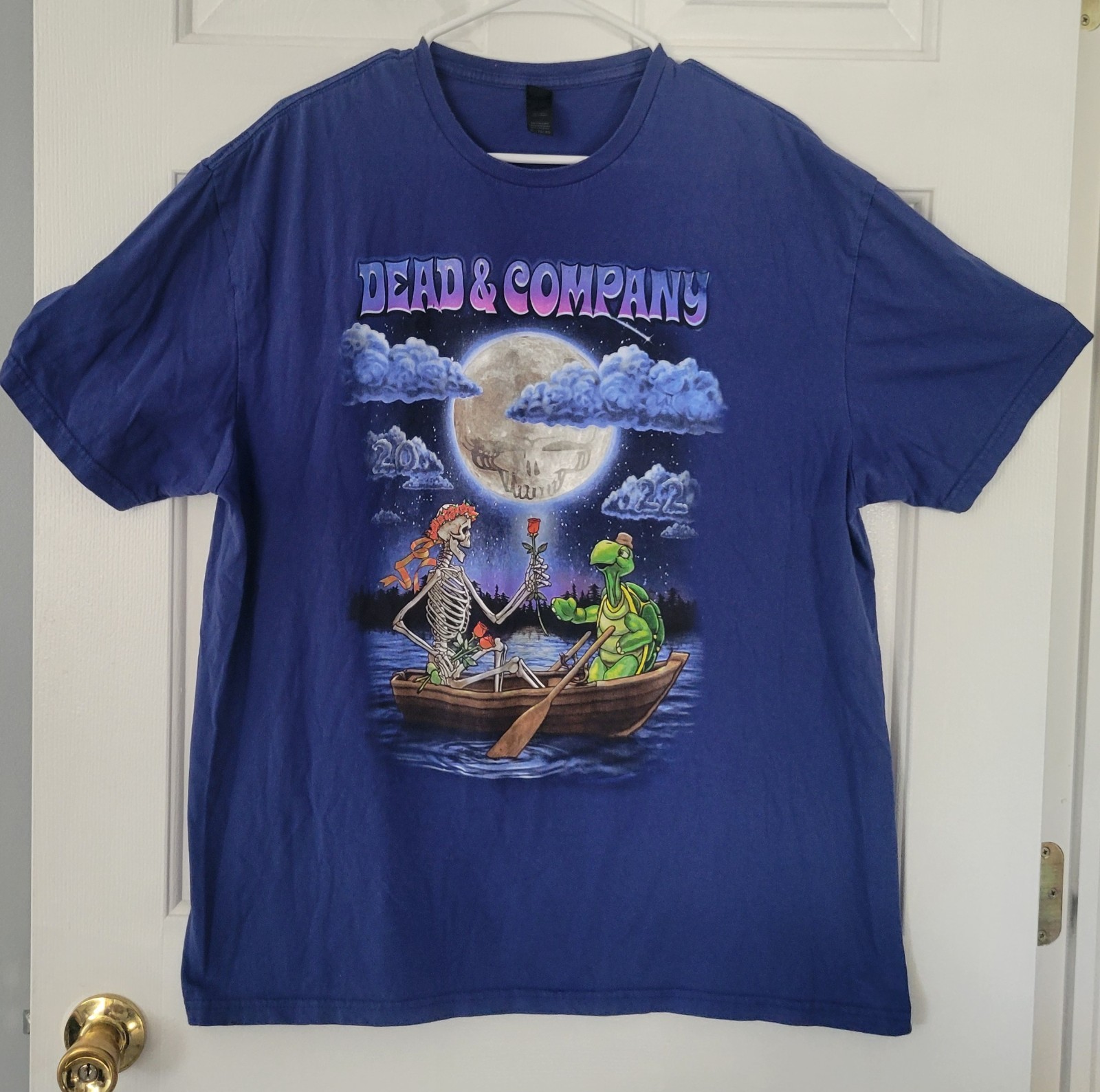 Dead & Company Summer 2022 Tour T-Shirt XL Blue Grateful Dead Skeleton Turtle