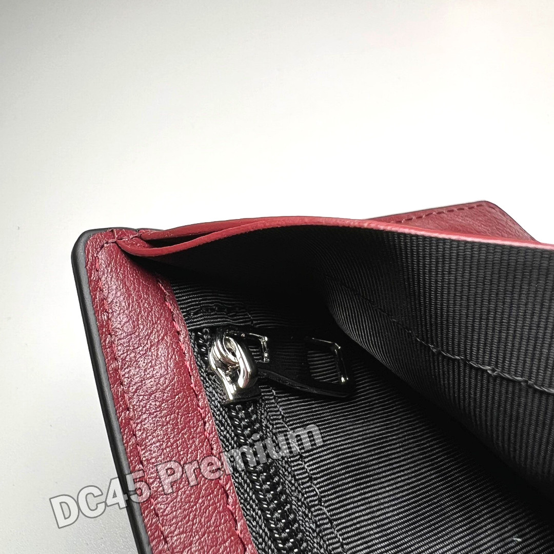 CARTIER Black Leather Bifold Wallet Must De Cartier Silver Tone Corners