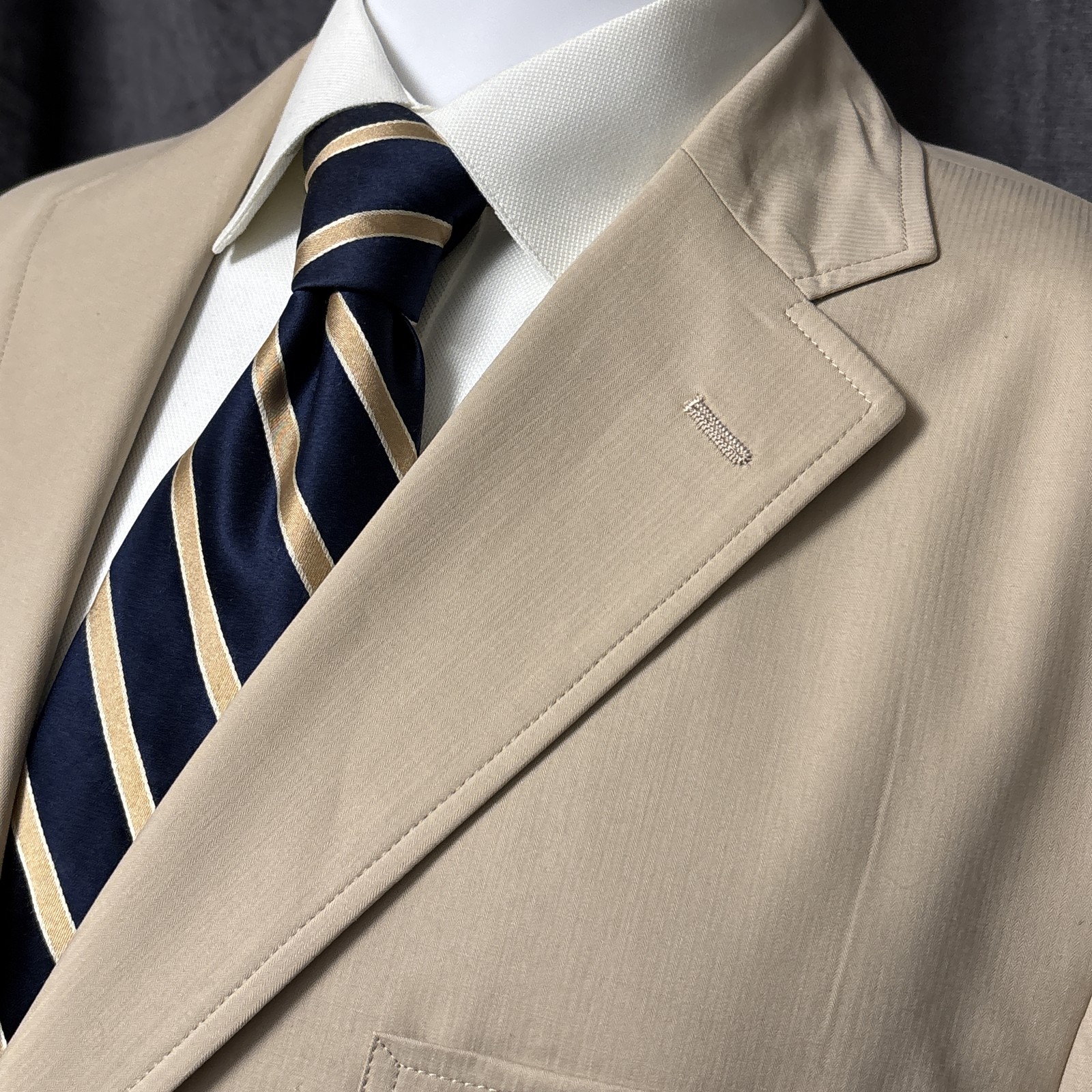 Murano Sport Coat L Beige Cotton Blazer Jacket Classic Summer Business 46R
