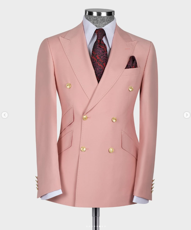 Double Breasted Men’s Suit Formal Groom Business Jacket Tuxedo Party Prom Blazer